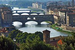 Een heerlijke vakantie in Toscane, Italië: afgebeeld de Ponte Vechio van Florence.